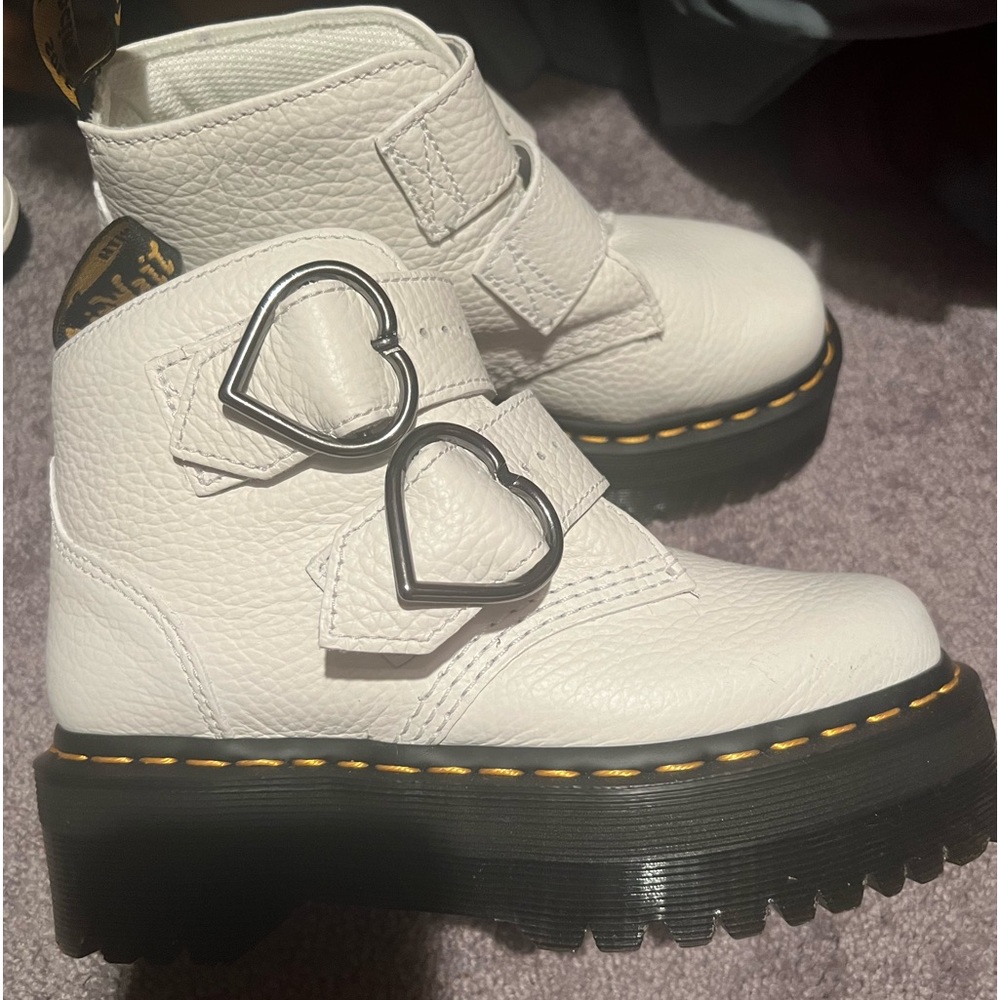 Brand New Doc Marten Devon Platform Heart Buckle Boots! Never worn!